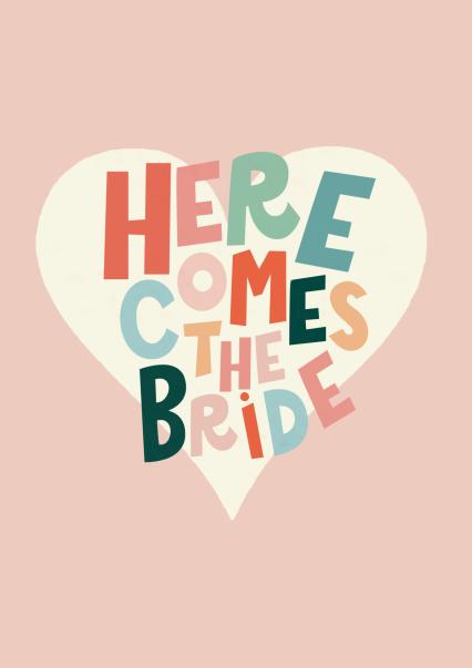 Here comes the bride card card