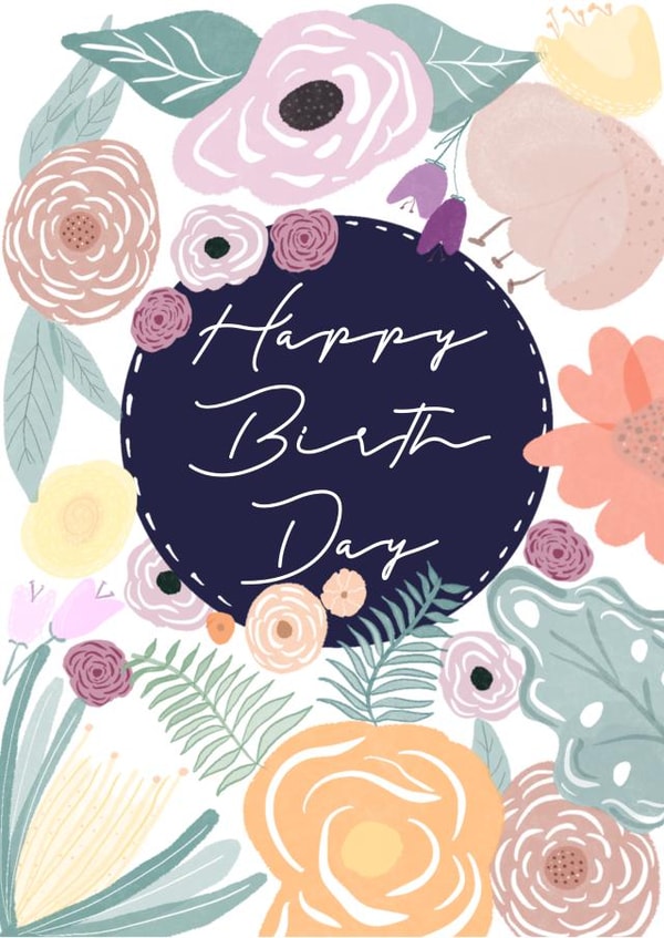 Cute floral Birth Day Card created by Picoloco Studio
