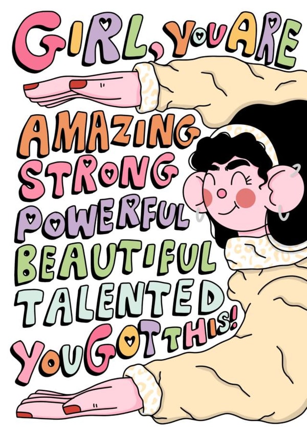 Girl Power Affirmation Card created by Elena Smith