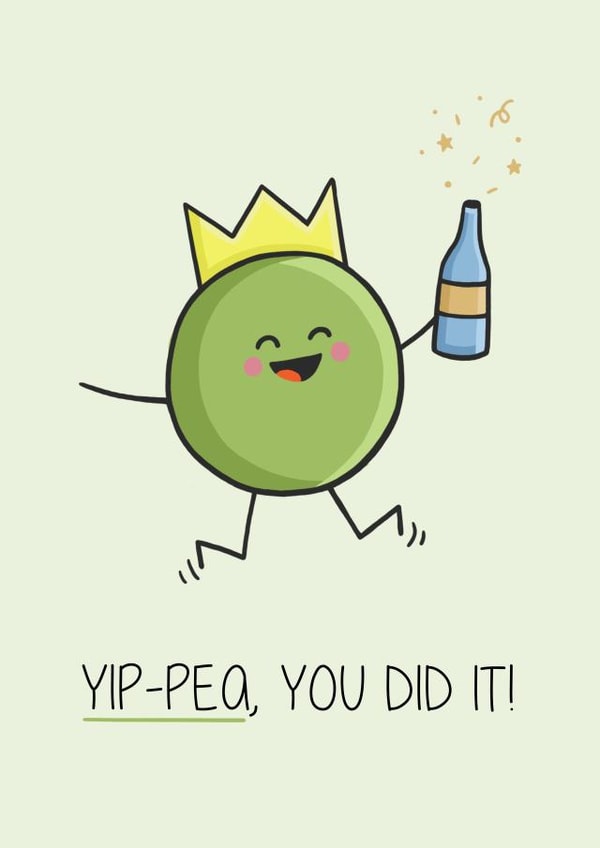 Yi-pea, Punny Congratulations Card created by Creaternet