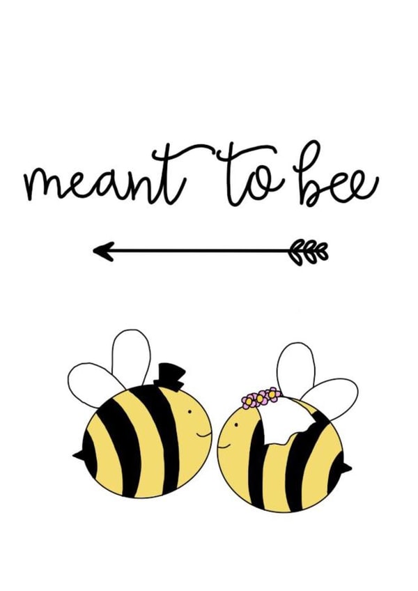 Meant to bee, happy wedding card created by Hannah Hale