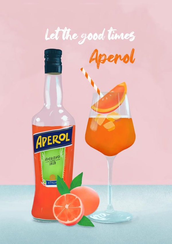 Aperol Spritz birthday card created by Petra Lizde