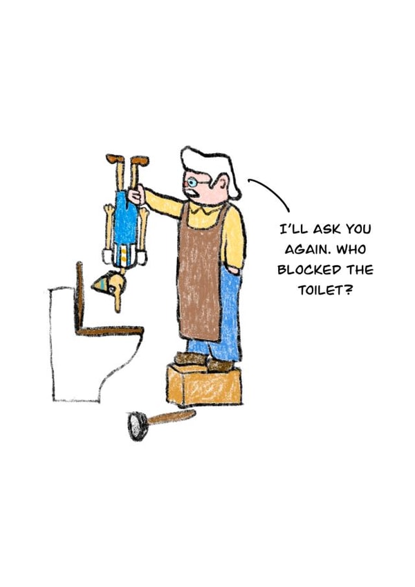 Who Blocked The Toilet? created by Drawed By Ross