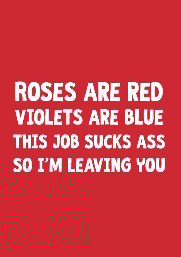 Funny Leaving Job Card for Boss 1000 created by The Sweary Card Co