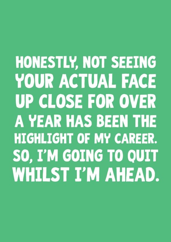 Funny Leaving Job Card for Boss 1001 created by The Sweary Card Co