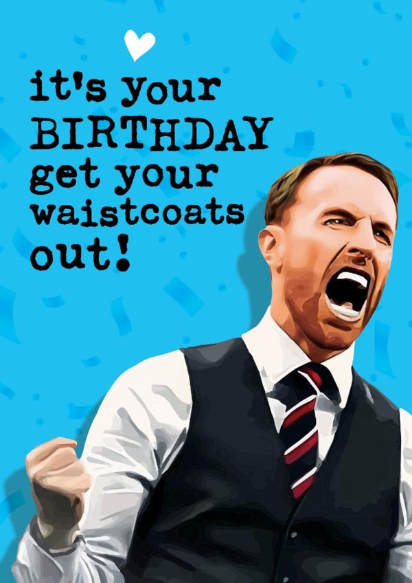 Gareth Southgate Funny Birthday Card, Football England created by Mrs Best Paper Co.