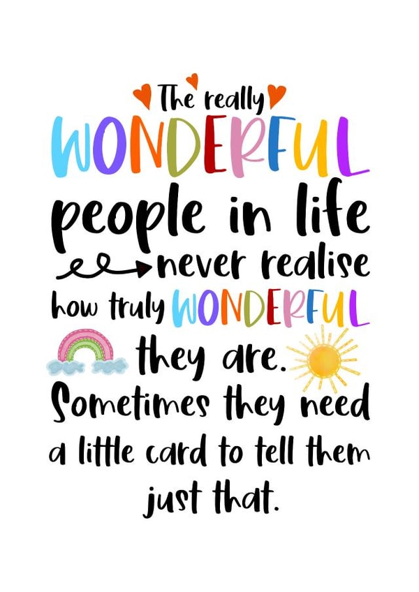 Wonderful People - Appreciation and Self Esteem Card created by And You Can Quote Me