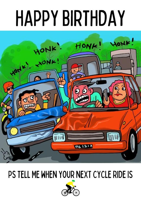 Birthday cycling card created by Jan Munro