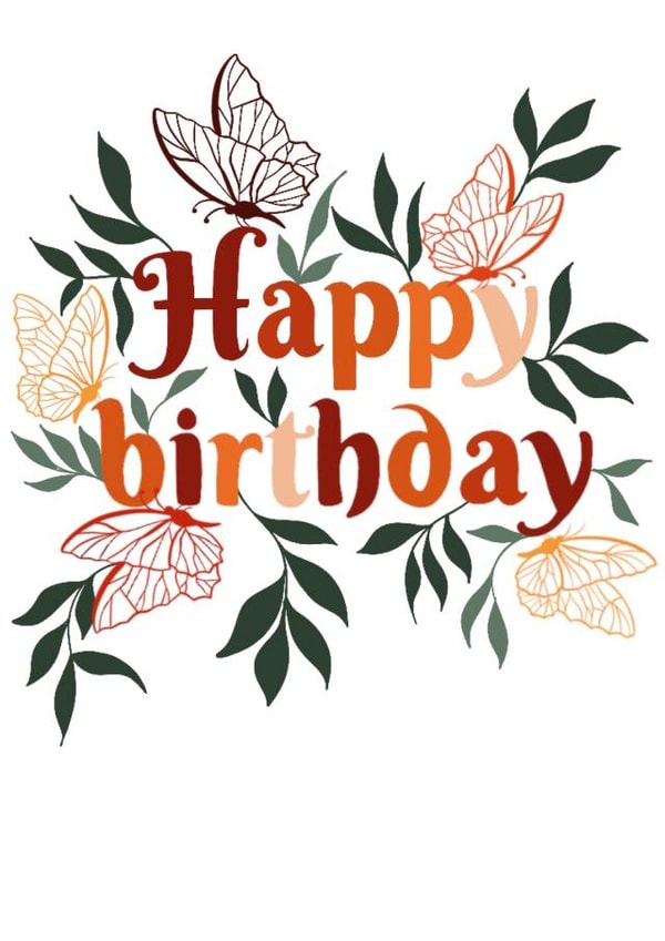 Pretty Birthday Card - Flowers - Butterflies created by eamberart