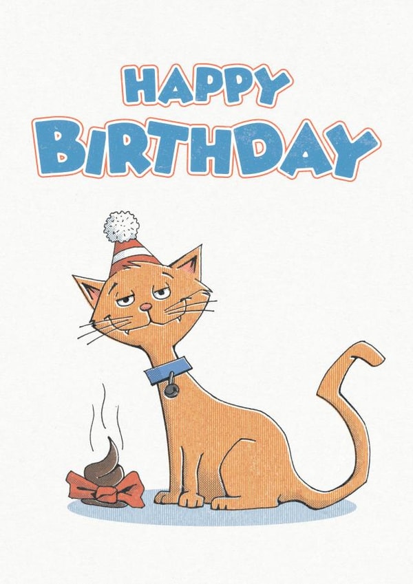 Pet Cat Birthday Card created by Chase.Illustration