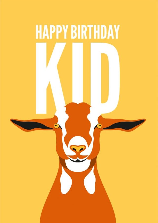 Punny Kid Goat Birthday Card created by Diva Doodle Designs