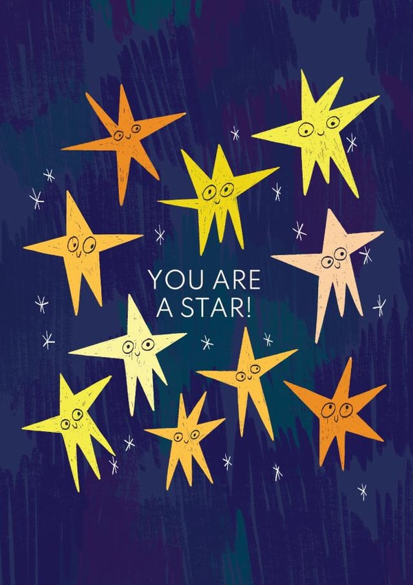 Cute Star Illustration Card created by Joyous Designs UK