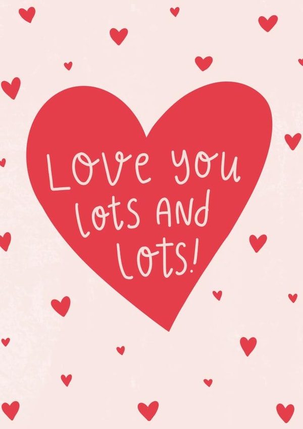 Cute Love Hearts Anniversary Card / Valentines Day Card - Love You Lots And Lots! created by @pepperpeachillustrations
