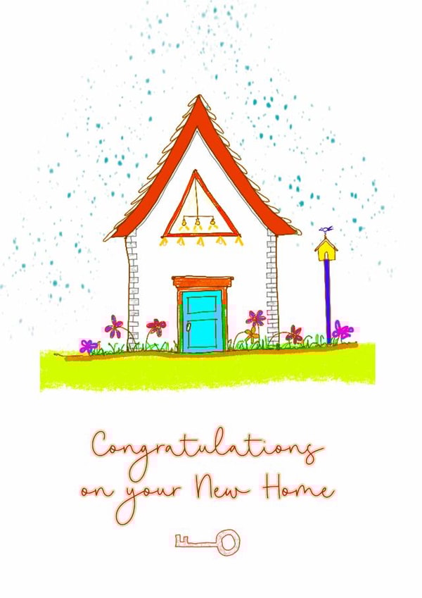 House, House key and garden, New Home Card created by preeta varkey