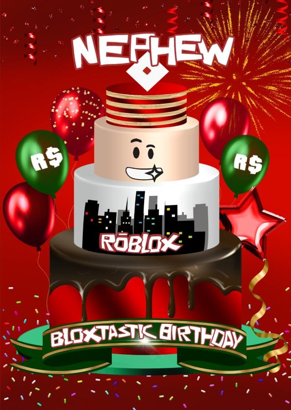 Nephew Roblox Birthday Celebration Cake created by Kerrylovescards