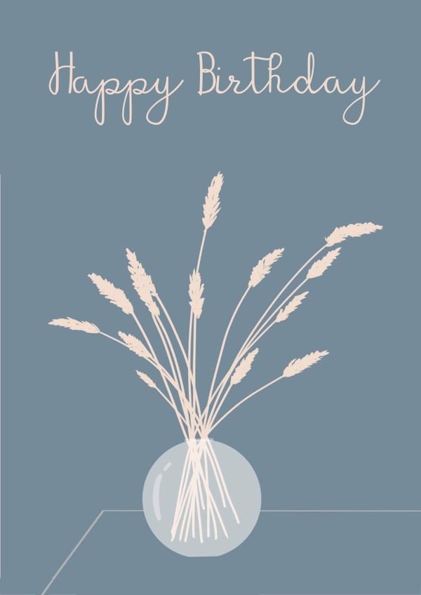Modern Birthday Card - Trendy Dried Flowers created by Sarah Stephenson