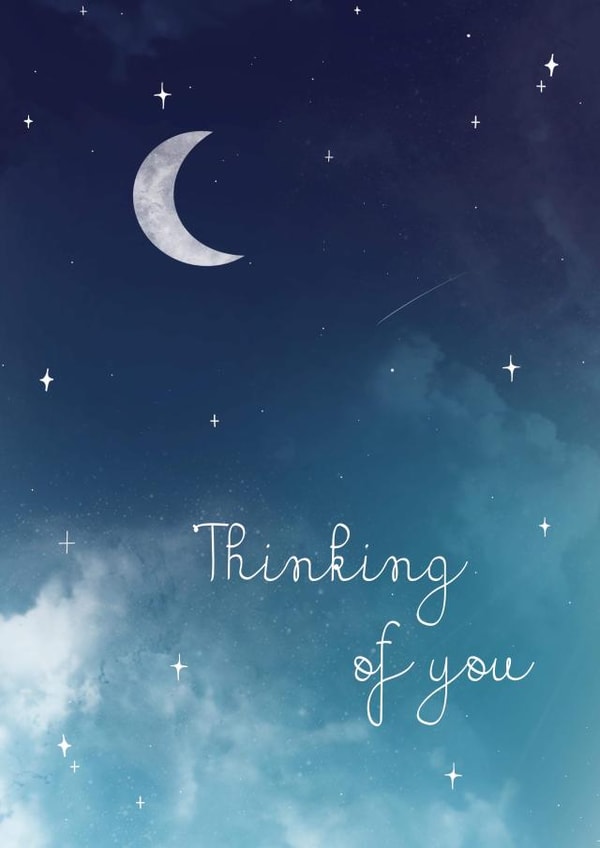 Moon and stars, thinking of you card created by Sarah Stephenson