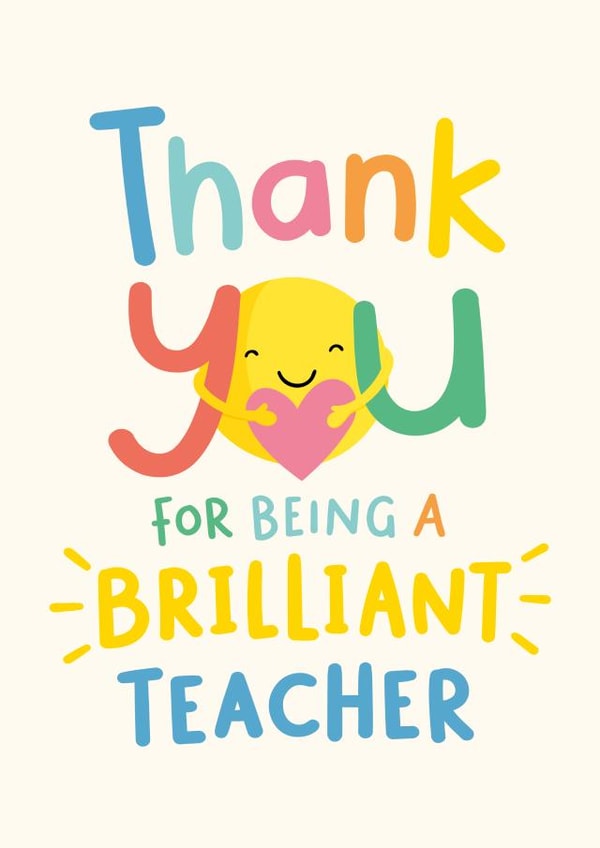 Brilliant Teacher Thank You Card created by Macie Dot Doodles