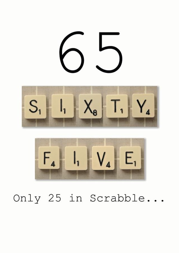 65th Scrabble Birthday Card created by Namephrame
