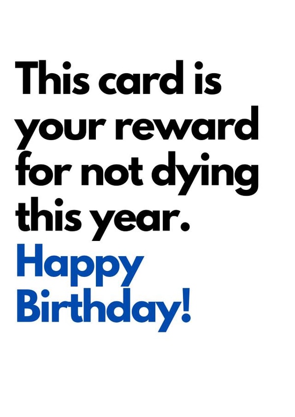 Congrats Birthday Card For Not Dying created by TOJ Designs