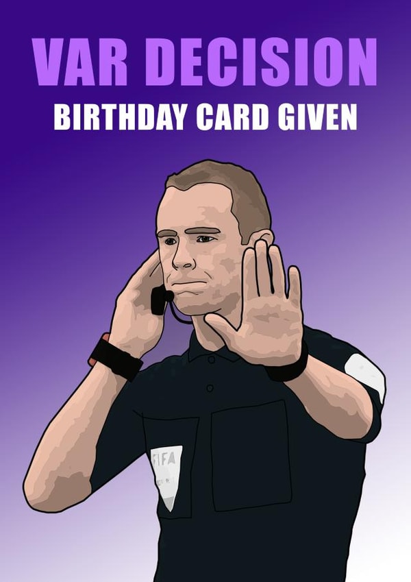 VAR Football Birthday Card created by Daft as Duck