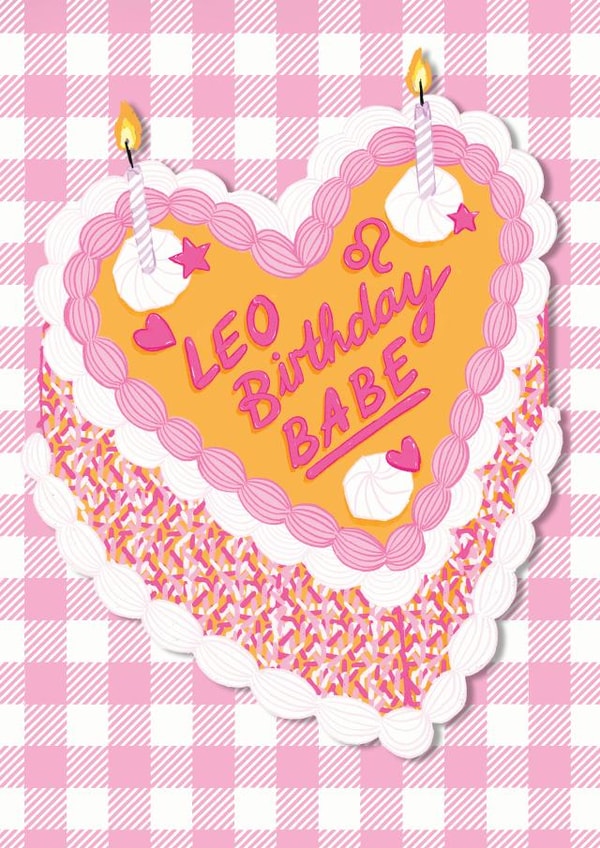 Star Sign Leo Happy Birthday Babe Card created by The Stylist Illustrates