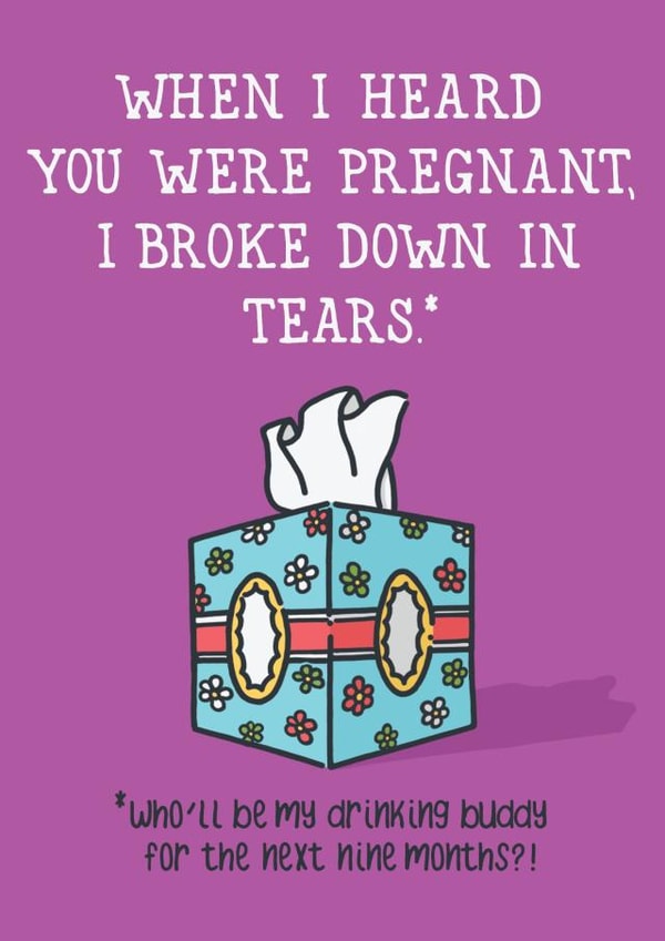 Drinking Buddy no more, New Baby Card created by PaperFreckles