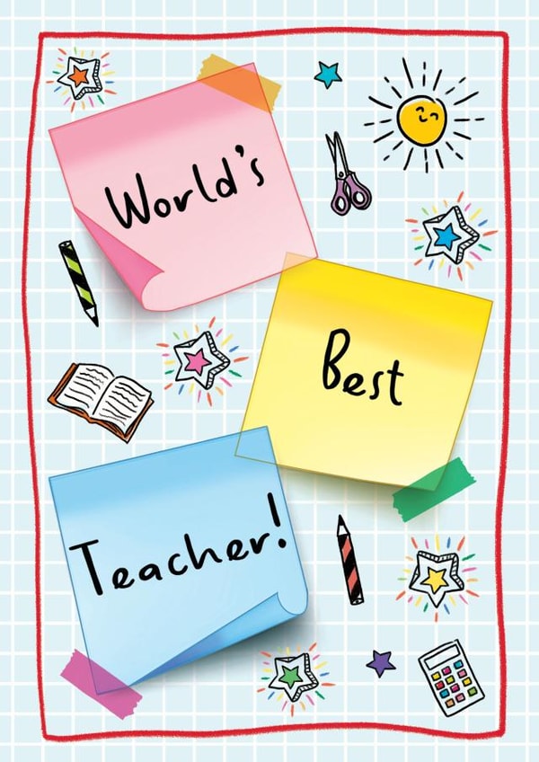 World's Best Teacher Card created by Amy Florence Design