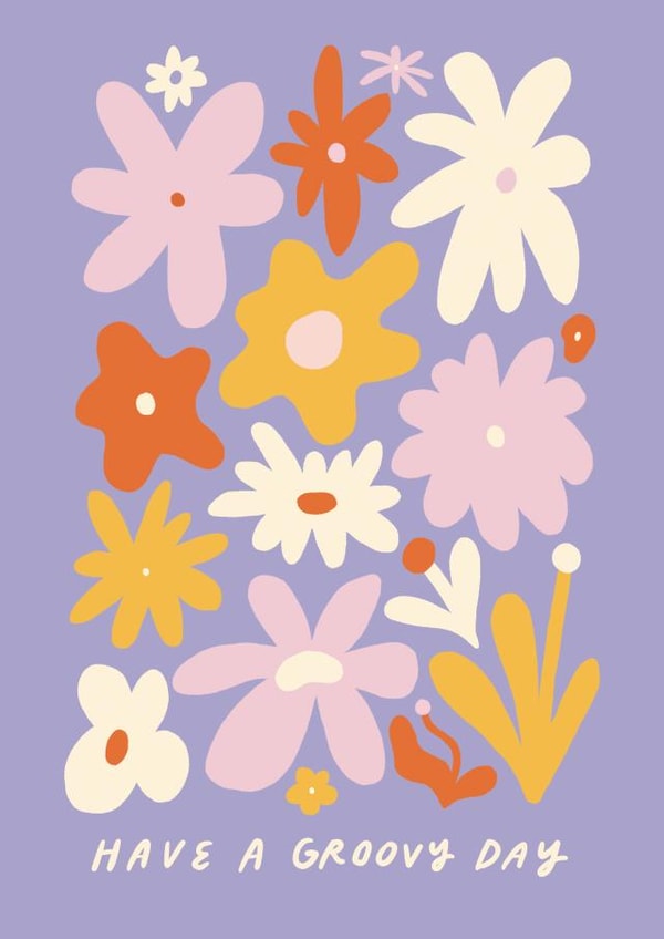 Pretty Birthday Card - Groovy Flower Power - Floral created by Sophie Potter