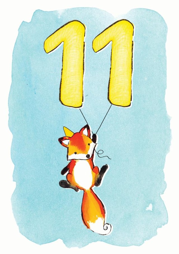 Watercolour Fox 11th Birthday Card created by Alexia Claire