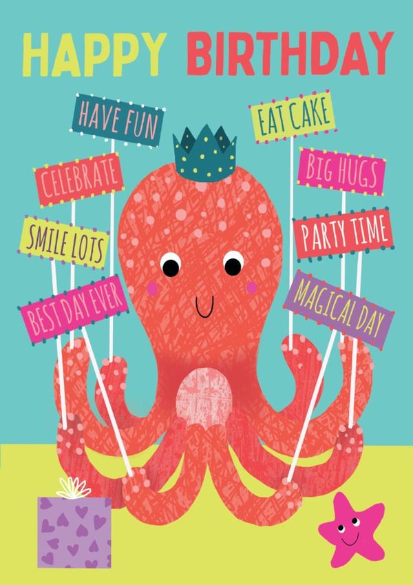 Happy Birthday Octopus card created by Tracy Cottingham