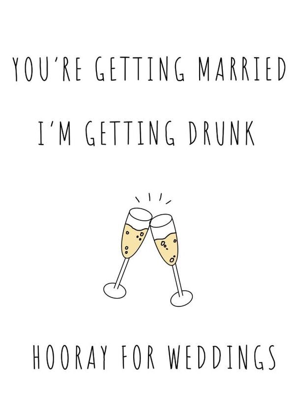 cheeky drunk wedding card created by Hannah Hale