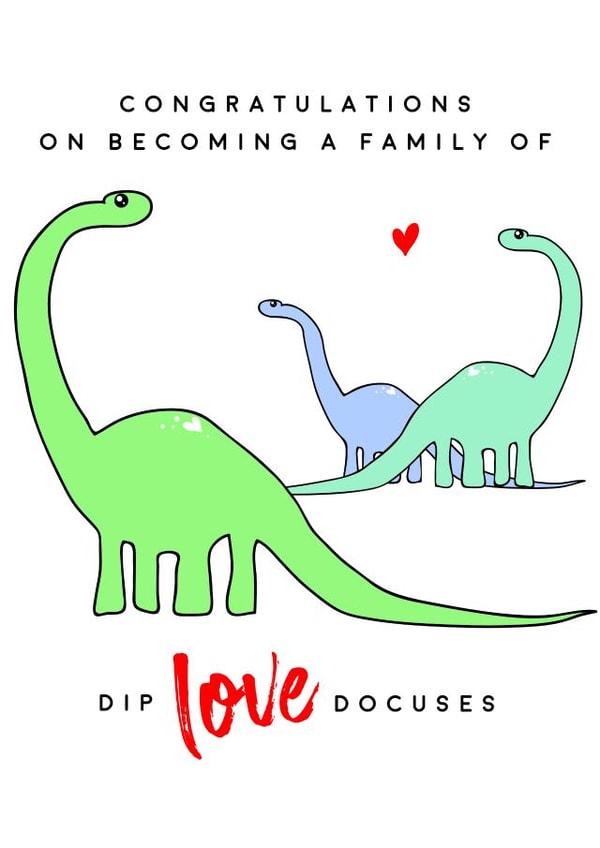 Dinosaur new family card created by notafictionalmum