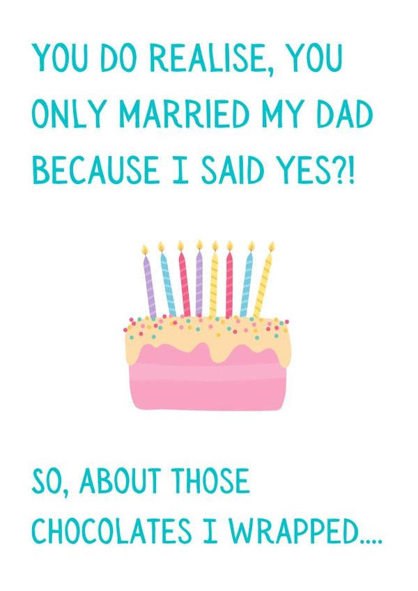 Cheeky Birthday card step mum created by The Coven