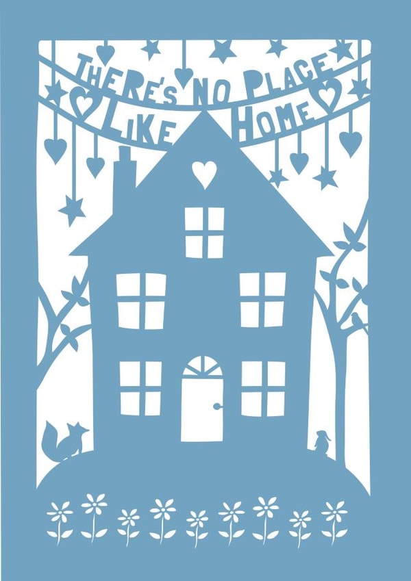 Pretty Paper Cut Out New Home Card - There's No Place Like Home created by Cloud Cuckoo Design