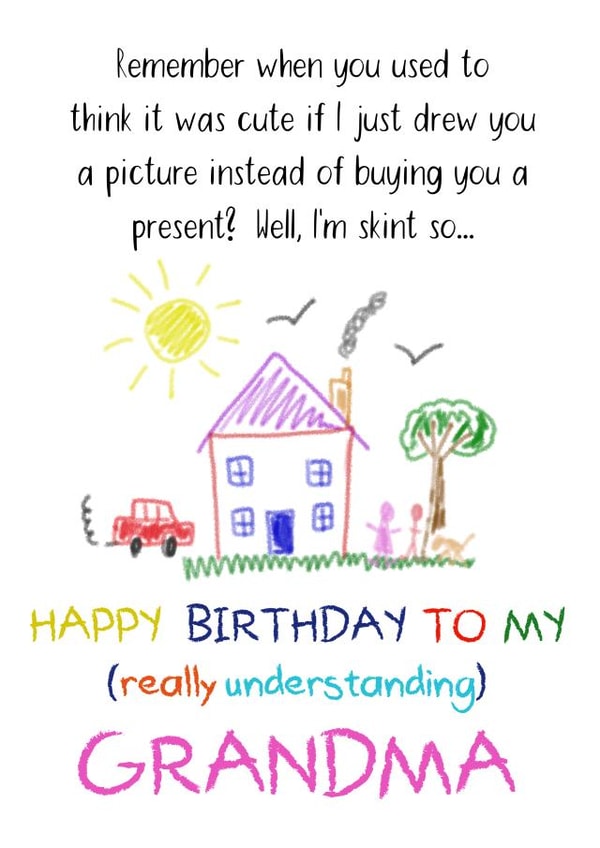 Childlike Birthday Drawing for Grandma created by Shore Designs