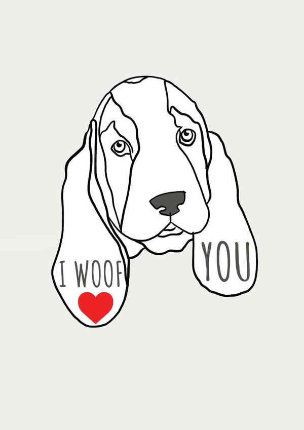 Dog I love you card created by Arloandme