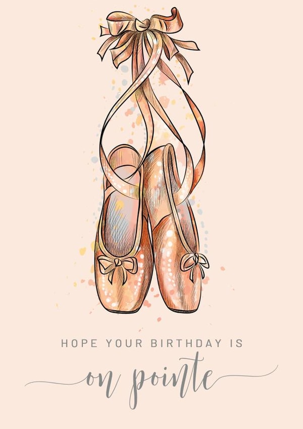 Ballerina Pointe Shoe Birthday Card For All Ages created by Creationery