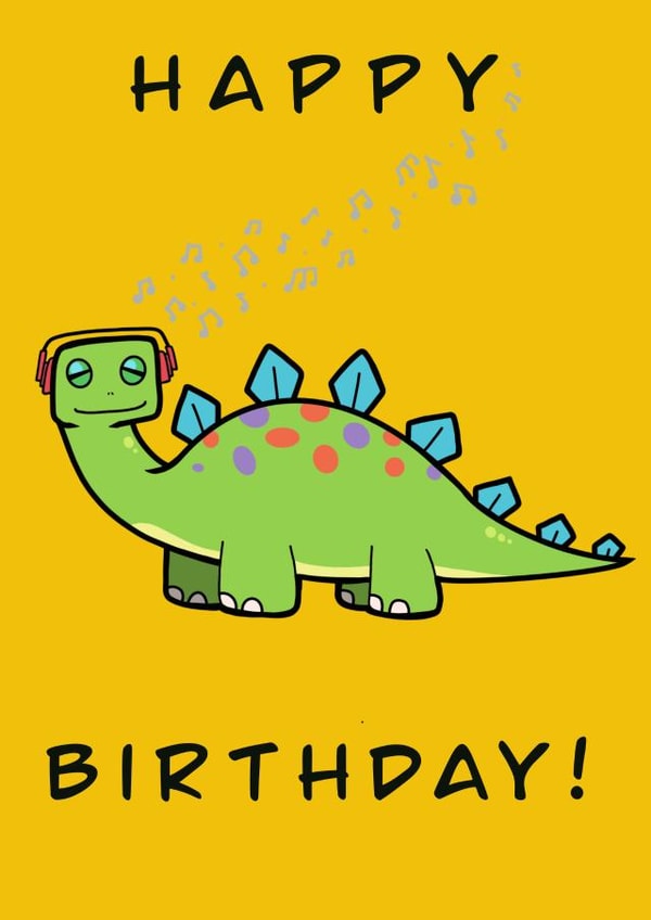 Jamming Birthday Dinosaur for Kids created by OtterNorth