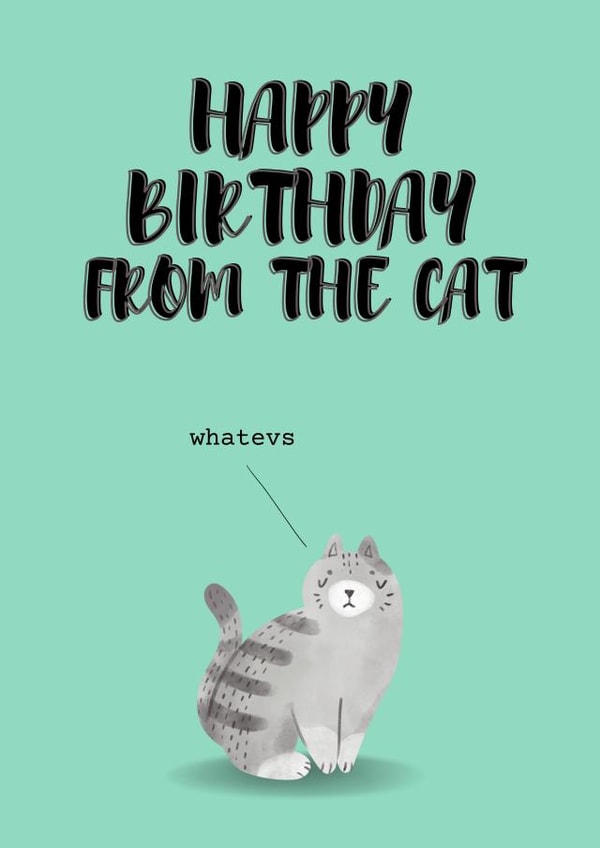 Moody Whatever Cat Birthday Wishes created by Dangerous Dave 