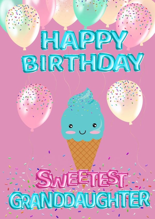 Sweetest Granddaughter Ice Cream Birthday Card created by Kerrylovescards