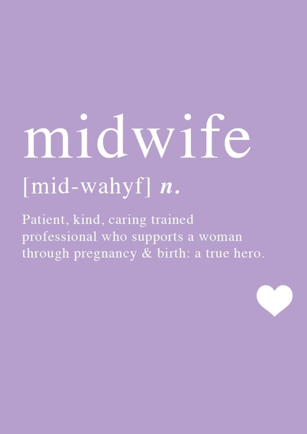 Thank You Midwife Card created by The Foxy Lemon Co.