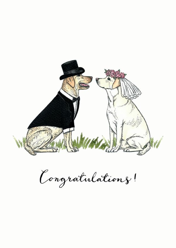 Labrador Dogs Wedding Day Card created by Amelia Ilangaratne