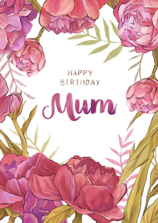 Pretty Birthday Card - Flowers - For Mum created by Liza Burlutskaya