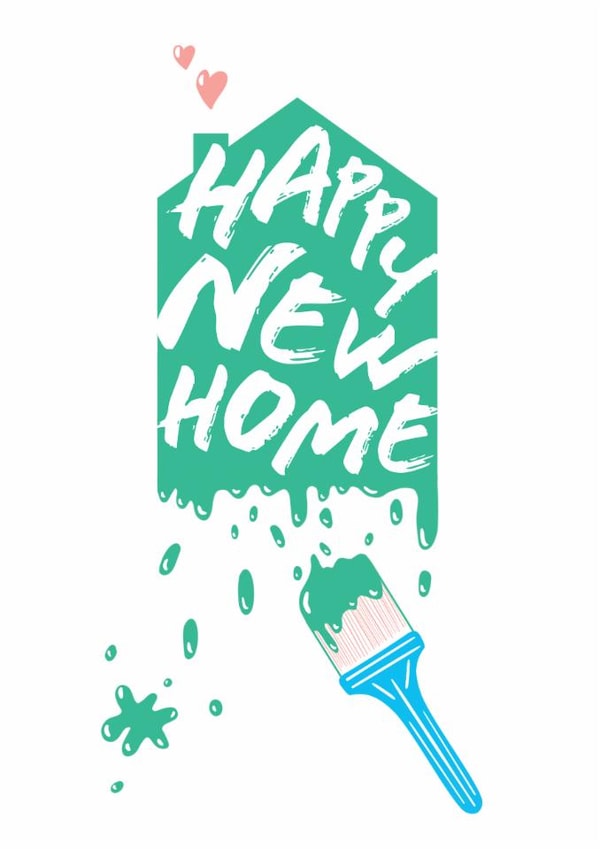 Pretty DIY New Home Card - Painting - Happy New Home created by Inky Acorn Designs