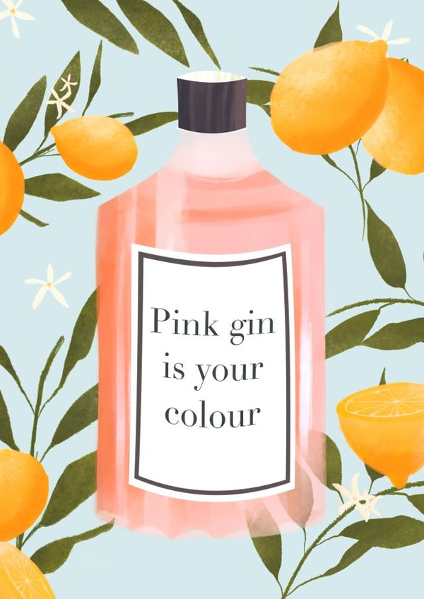 Pink gin is your colour created by @JessRoseDraws
