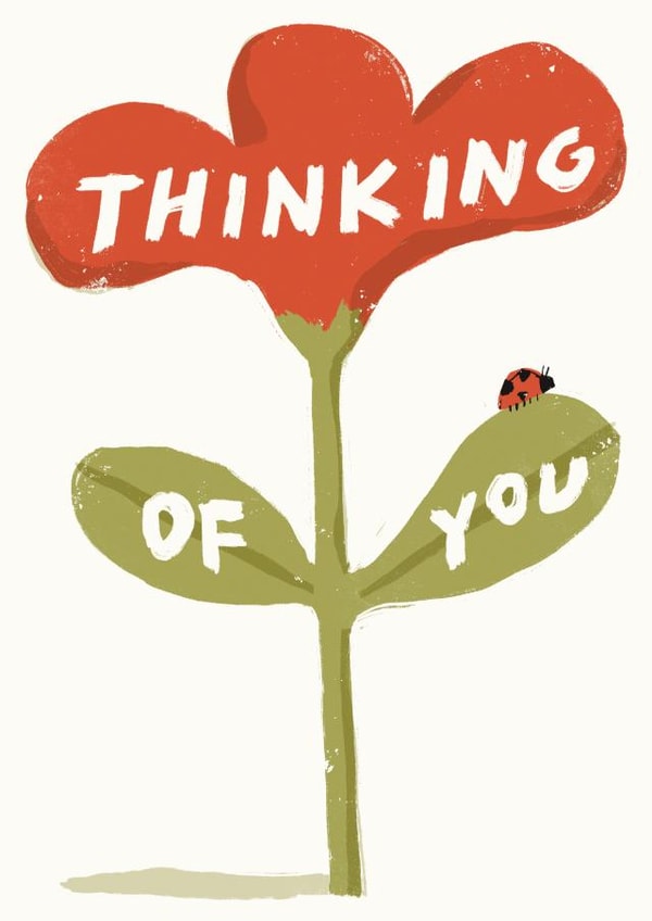Cute Heartfelt Ladybug Card - Thinking of you - Simple Flower created by Yan Yu Lee