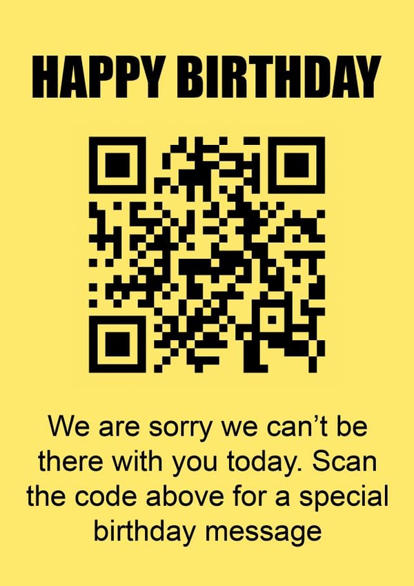 QR code Prank Birthday Card created by Arr Cards