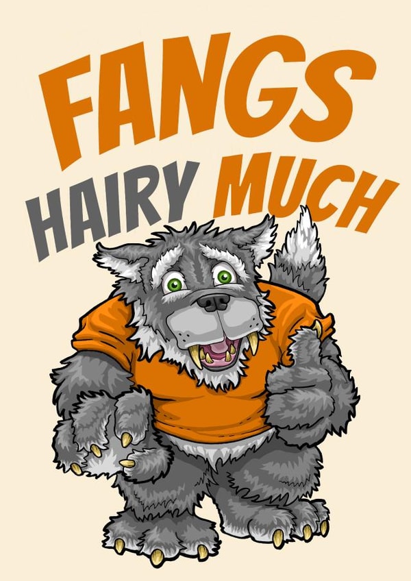 Werewolf Thank You Card created by Pigoprints