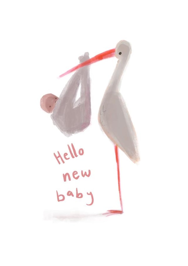 Stork and Baby Delivery, New Baby Card created by @Jodsween